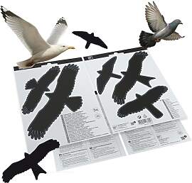 SWISSINNO Vogelschutz-Aufkleber, Warnvögel für