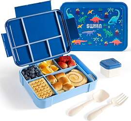 Swkien Brotdose Kinder Mit 6 Fächern, 1300ml