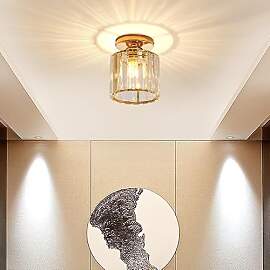 Sxtiger Kristall Deckenleuchte Gold, Moderne Runde 