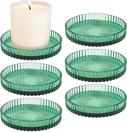 Sxutop 6 Stück Grüner Kerzenhalter aus Klarem