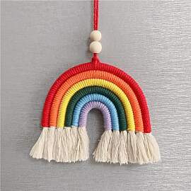 SYSUII Gewebter Regenbogen Wandbehang