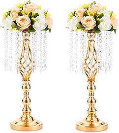 Sziqiqi 49 cm Goldvase für Hochzeitstafeln, 2