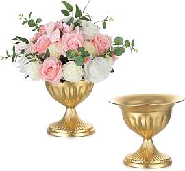 Sziqiqi Gold Metall Urne Vase: 22 cm Blumevase