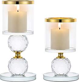 Sziqiqi Kristall Kerzenständer Set, 2 Stück