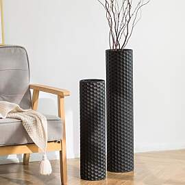 Sziqiqi Metall Bodenvase Groß Schwarz: 70/55cm