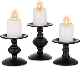 Sziqiqi Vintage Kerzenständer 3er Set Schwarz