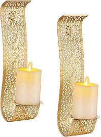 Sziqiqi Vintage Wandkerzenhalter Gold Wand
