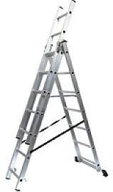 SZ Metall Vielzweckleiter silber 3x 7 Sprossen, H: 