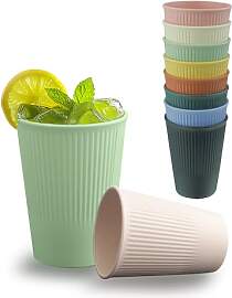 SZWLJ 8er Set Mehrweg-Plastik-Becher mit 8