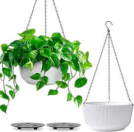 T4U Φ20cm Blumentopf Hängend Plastik 2er Set,