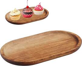 Tablett aus Akazienholz, Ovale Holz