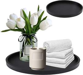 Tablett für Badezimmer, Silikon, schwarz,