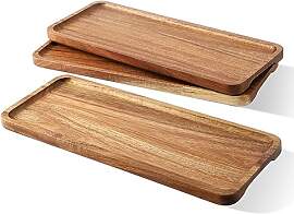 Tablett Holz 30x12 cm 3er Set, Dekotablett aus