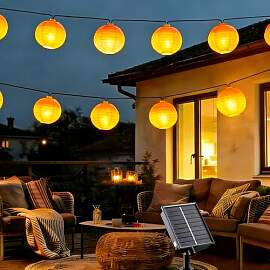 Tacobey Solar Lichterkette Lampions Außen mit
