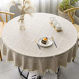 TACYKIBD Runde Tischdecke, Staub-Proof Plaids