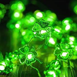 Taechalingo Kleeblatt Lichterkette Grün,2M 20 LED 