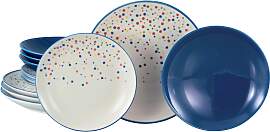 Tafelservice Joy Blau/Creme, 12-teilig