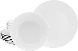 Tafelservice Luna Weiss Weiß, 12-teilig