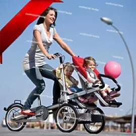 Taga Bike Kinderwagen Fahrrad mit 2