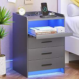 TAGELIER Nachttisch mit Ladefunktion und
