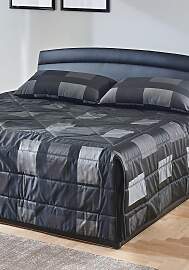 Tagesdecke, schwarz (schwarz, grau), B:277cm
