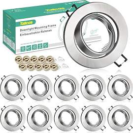 Tailcas 10er Einbaustrahler GU10 Set Rahmen 230V