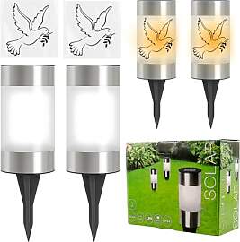 TaimeiMao 2 Stück LED Solar Grablicht Taube