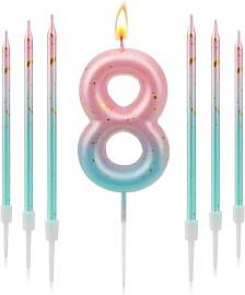 TAIXING Geburtstagskerzen Zahlen 8, 3D