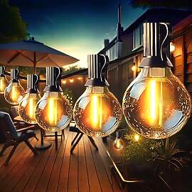 taiyongkang Lichterkette Außen Strom Outdoor 10M
