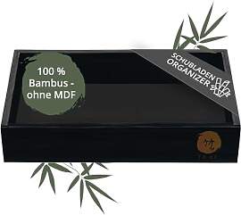 TAKE® 1-teilige Bambus Box schwarz [27x15x5.5cm]
