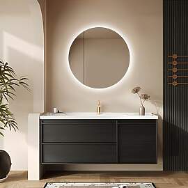 Talos Picasso Style Spiegelschrank schwarz Ø 60cm 