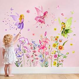 Tanlaby Blume Fee Wandsticker Blumen Schmetterling 