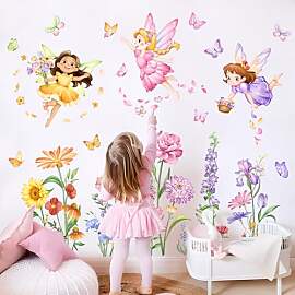 Tanlaby Wandtattoo Fee Blumen Wandsticker