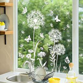 Tanlaby Weiß Pusteblume Fensterbilder