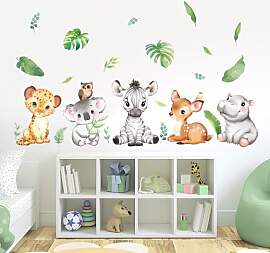 Tanlaby XL Waldtiere Wandaufkleber Safari Tiere