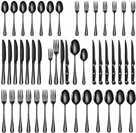 TAN REN Besteck Set Schwarz 8 Personen,