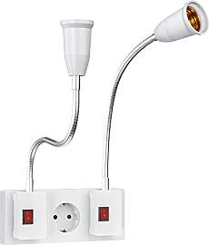TANXIS 2Stück E27 Schwanenhals Lampe Steckdose,