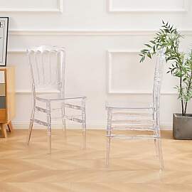 TAO ONE Clear Napoleon Chair 2 Pack Clear Acrylic