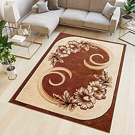 TAPISO Atlas Teppich Kurzflor Blumen Floral