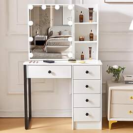 Tarainshen Schminktisch mit Led-Beleuchtung, 10