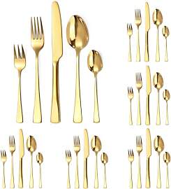 Targzier Goldenes Besteck Set 6 Personen, 30
