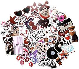TARIFA UNITED Aesthetic Sticker Set Rot Liebe Rock 