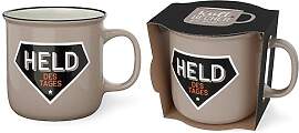 Tasse Becher Keramik grau, 250 ml, Tasse mit