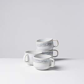 Tasse GIPFELSTÜCK "Tiefer See", grau,