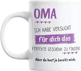 Tasse in reinem Weiß mit Spruch I Beidseitiger