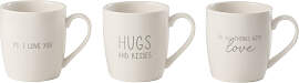 Tasse Liebe Keramik Silber 3er Set
