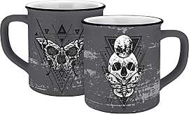 Tasse Skull mystic Emaille-Optik 400ml | Totenkopf 