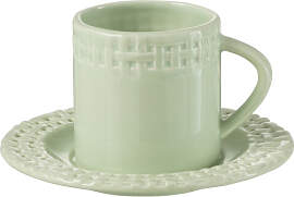 Tasse & Untertasse Keramik Grün