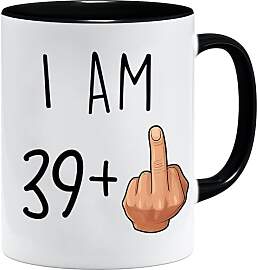 Tasse zum Geburtstag mit lustigem Spruch und Kater 