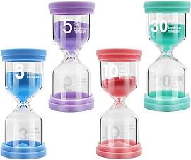 TeacherFav Sanduhr für Kinder, 4er-Pack, Bunte